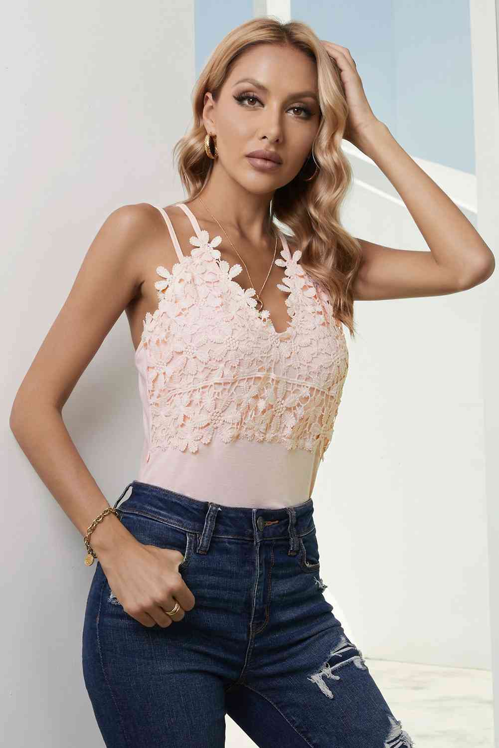 Lace Spaghetti Strap Cami Top