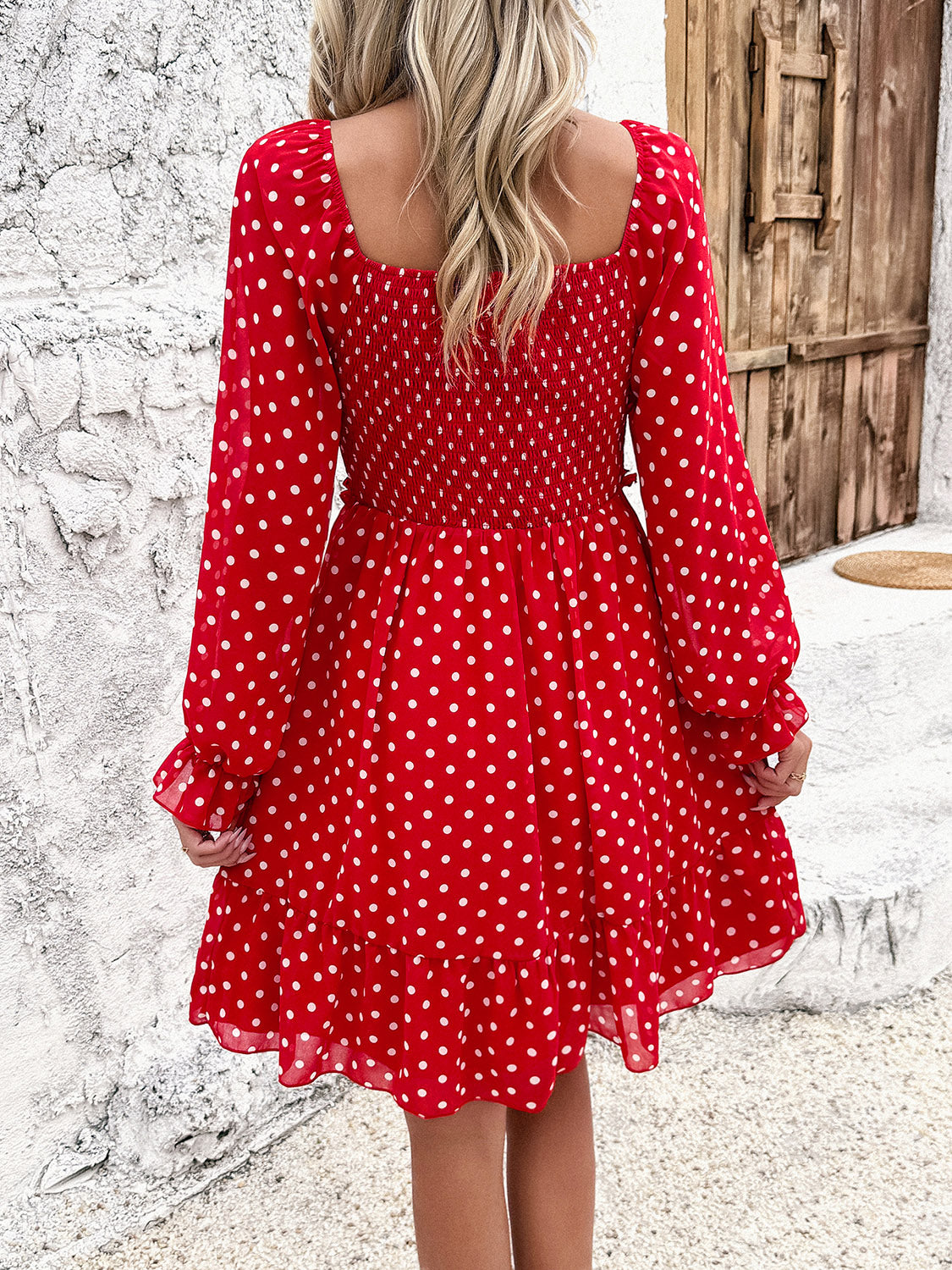 Polka Dot Long Sleeve Dress