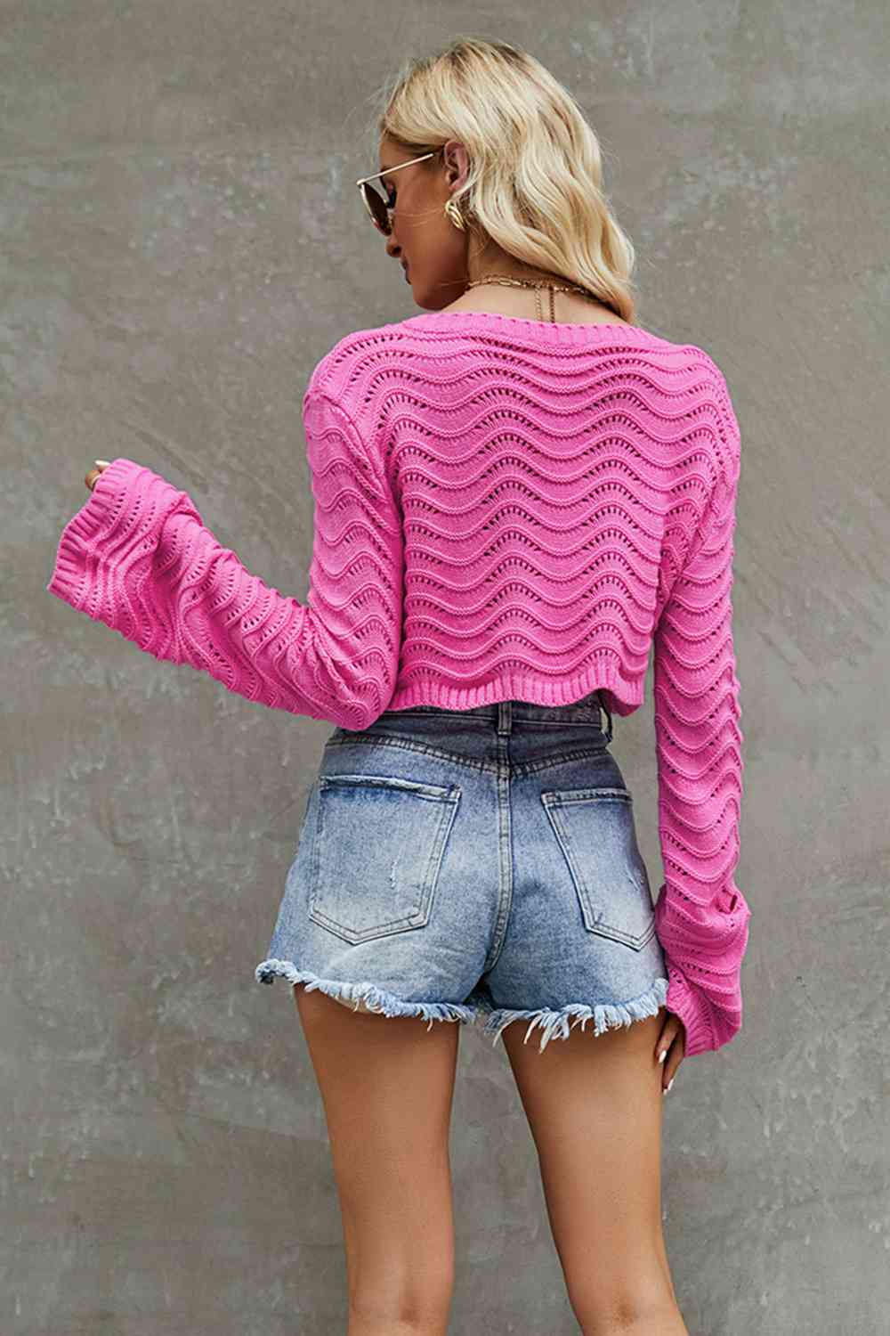 Cropped Openwork Sweater