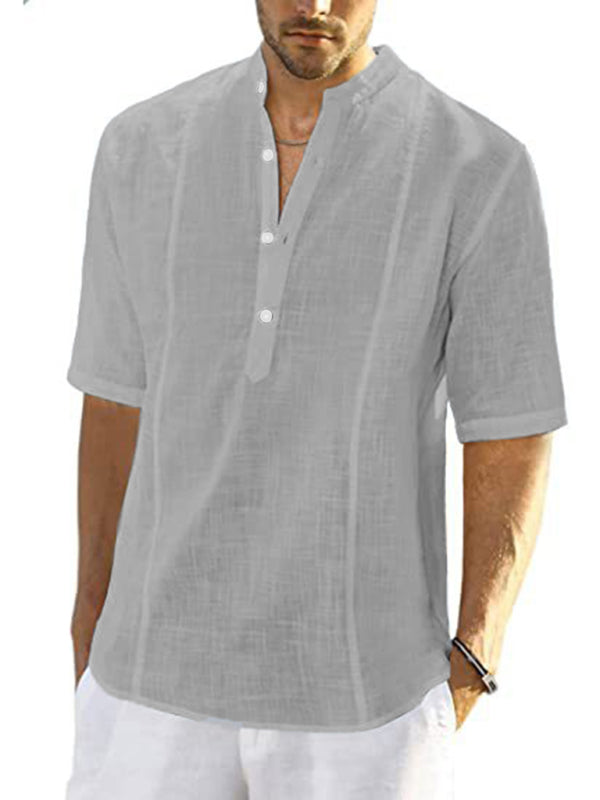 Casual Linen Shirt With Long Sleeves