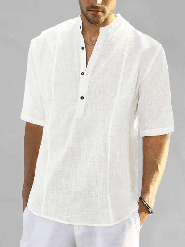 Casual Linen Shirt With Long Sleeves