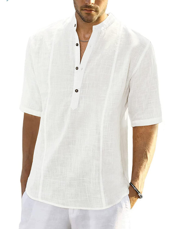 Casual Linen Shirt With Long Sleeves