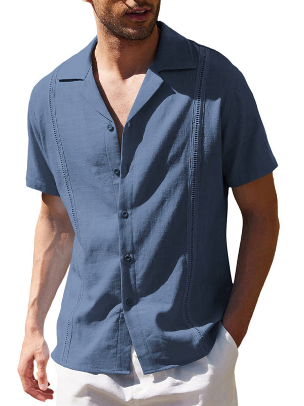 Men's Solid Color Linen Resort Shirt