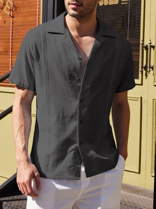 Men's Solid Color Linen Resort Shirt