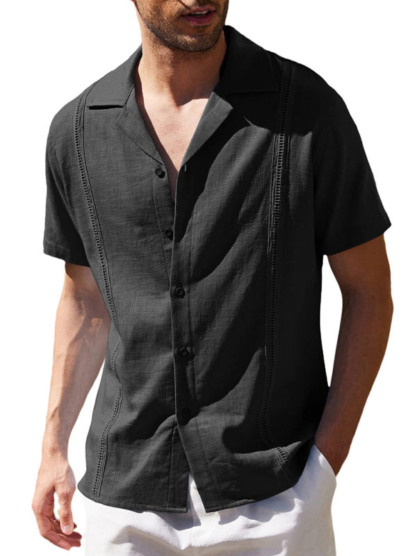 Men's Solid Color Linen Resort Shirt