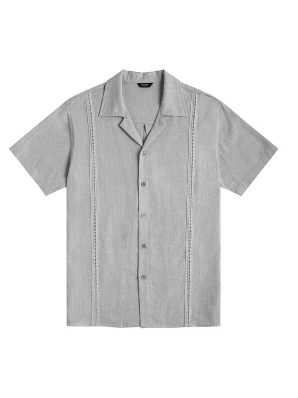 Men's Solid Color Linen Resort Shirt