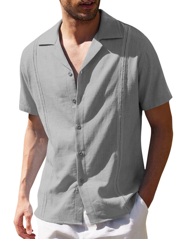 Men's Solid Color Linen Resort Shirt