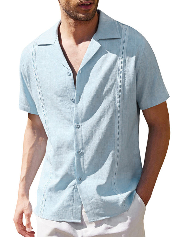 Men's Solid Color Linen Resort Shirt