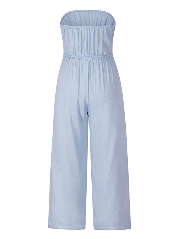 Women's Strapless Tie-waist Jumpsuit