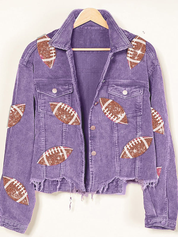 Corduroy Football Sequined Jacket