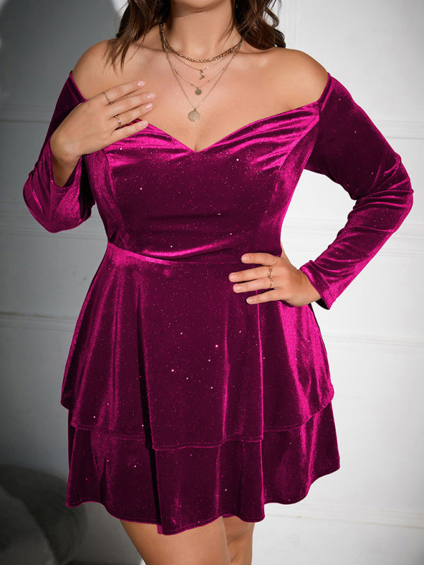 V Neck Sexy Velvet Dress