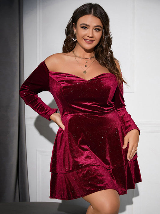 V Neck Sexy Velvet Dress