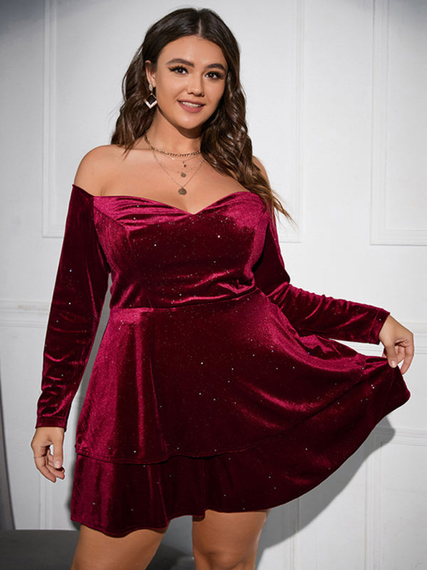 V Neck Sexy Velvet Dress