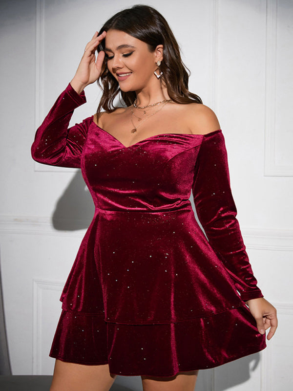 V Neck Sexy Velvet Dress